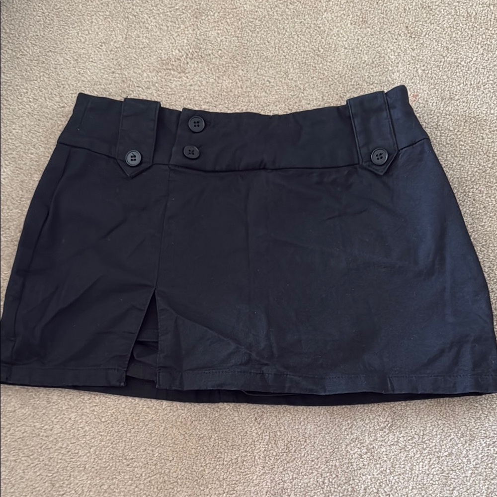 Tiger mist Black Mini Skort with Button Details